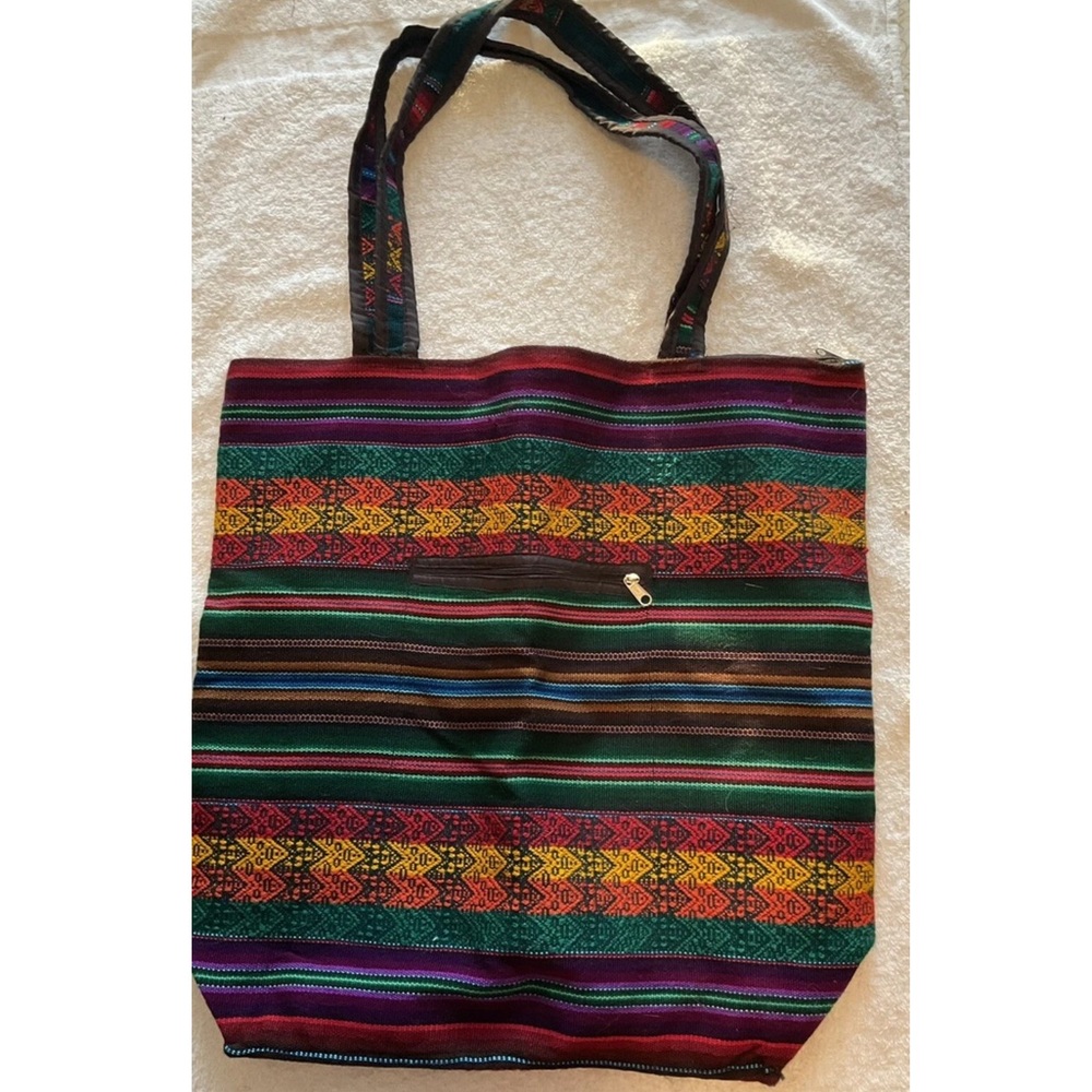 striped zipped tote bag - Picture 1 of 9
